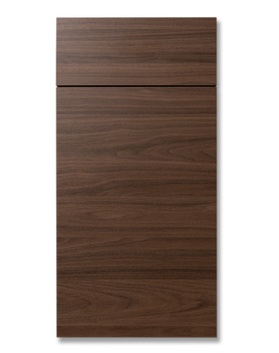 An image of a wood grain cabinet door and drawer front, with the grain pattern running horizontally.