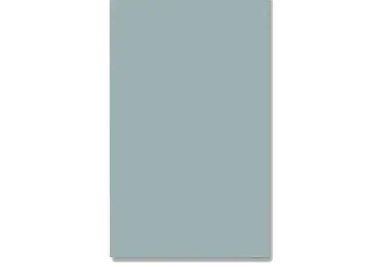 An image of a teal kitchen cabinet cover panel.